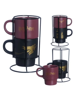 Kit Caneca Harry Potter Jogo 2 Canecas Com Suporte - Zona Criativa - Arco Ìris imagem do produto Kit Caneca Harry Potter Jogo 2 Canecas Com Suporte - Zona Criativa - Arco Ìris