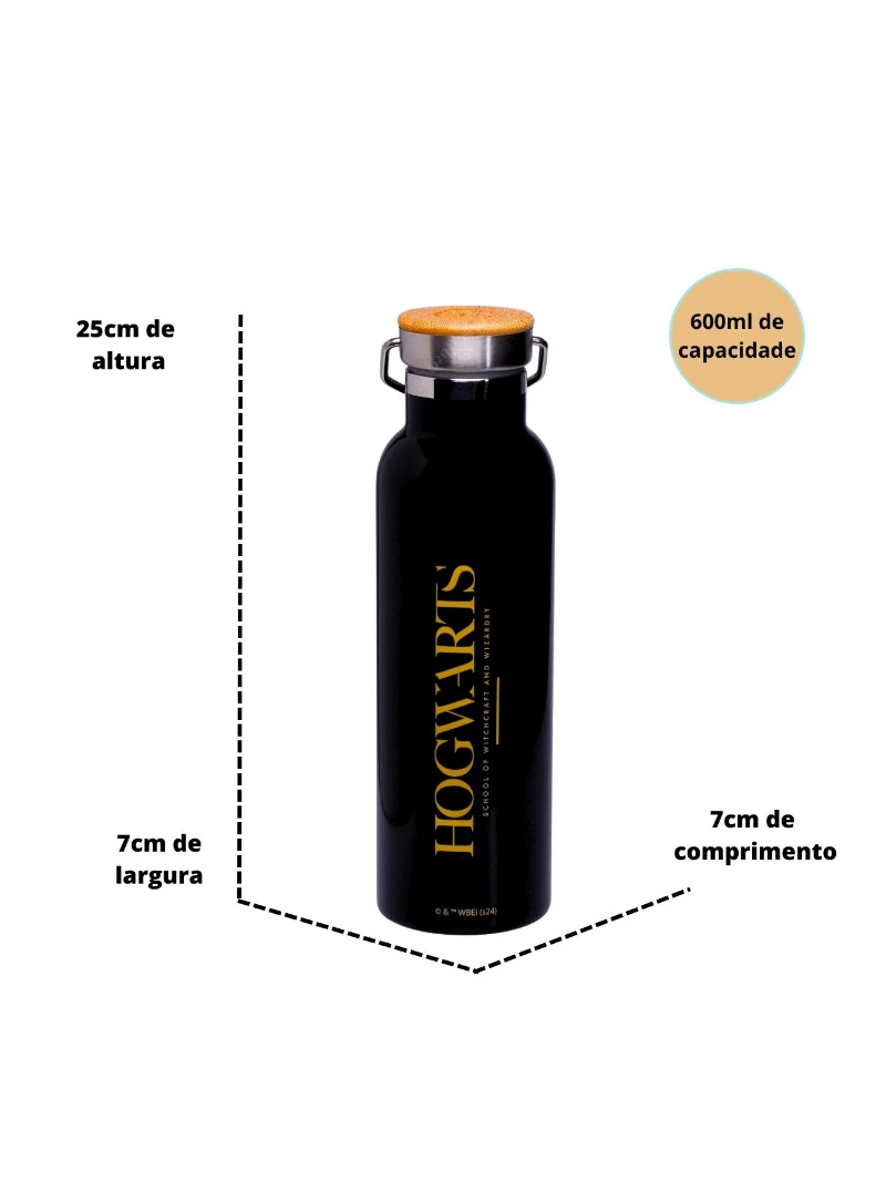 Garrafa Camp Térmica 600ml Hogwarts  Harry Potter - Zona Criativa - Arco Ìris