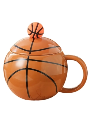 Caneca De Cerâmica De Basquete (com Colher) - Arco Iris